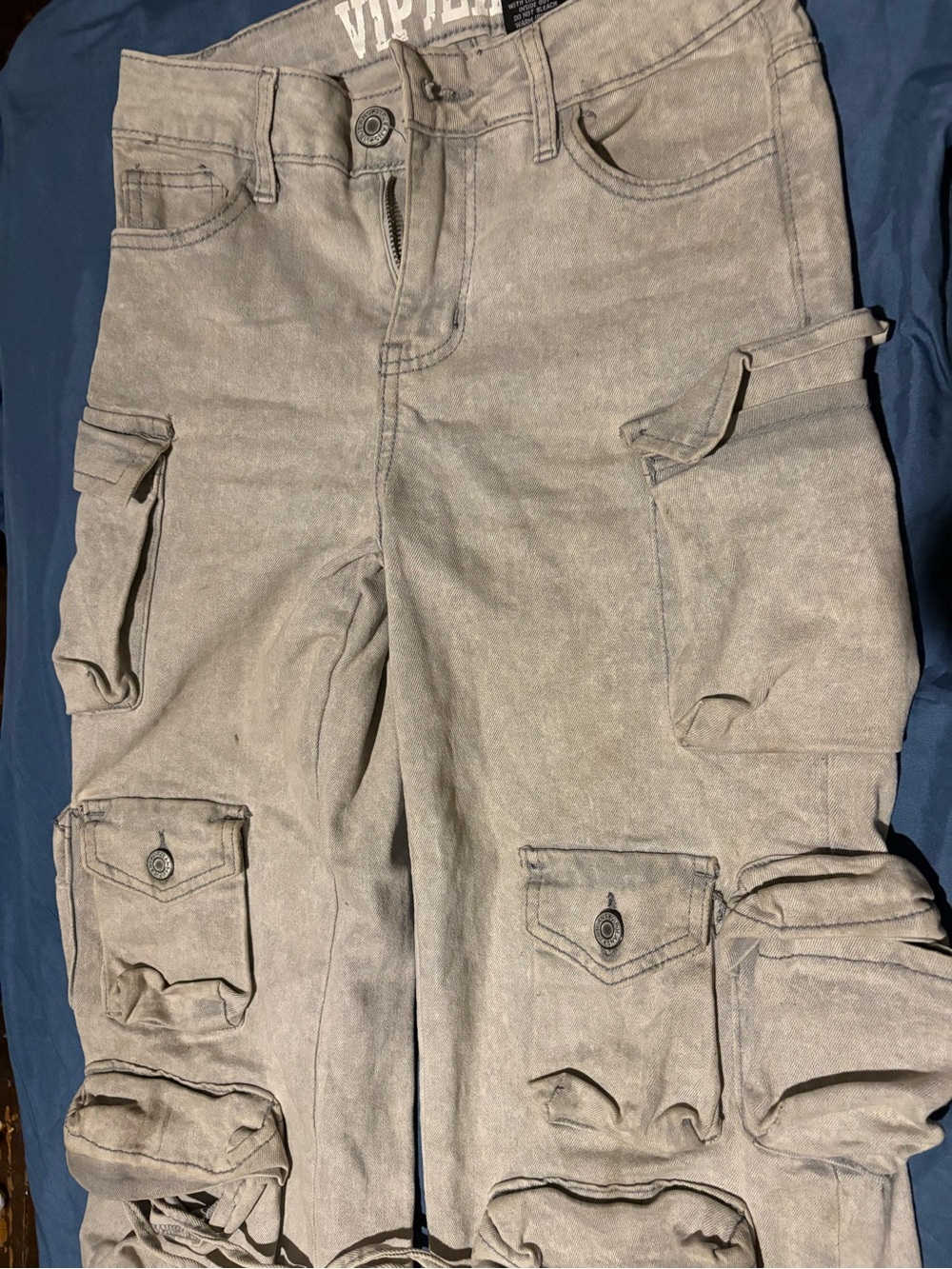 Gray Cargo Pants - Utility Pocket Design